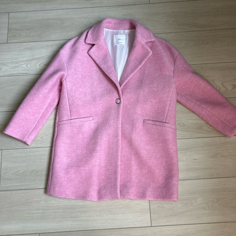 MNG Casual  ~ Wool Blend Elegant Pink Women's Coat. - Picture 6 of 12